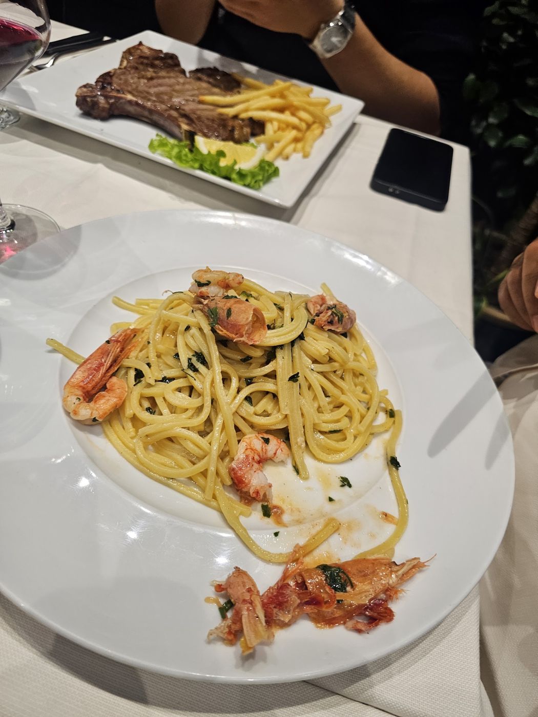 Spaghetti con gamberi
